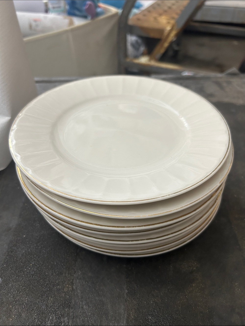 Ivory Body, Panelled, Gold Trim
Salad plate - Set of 8.